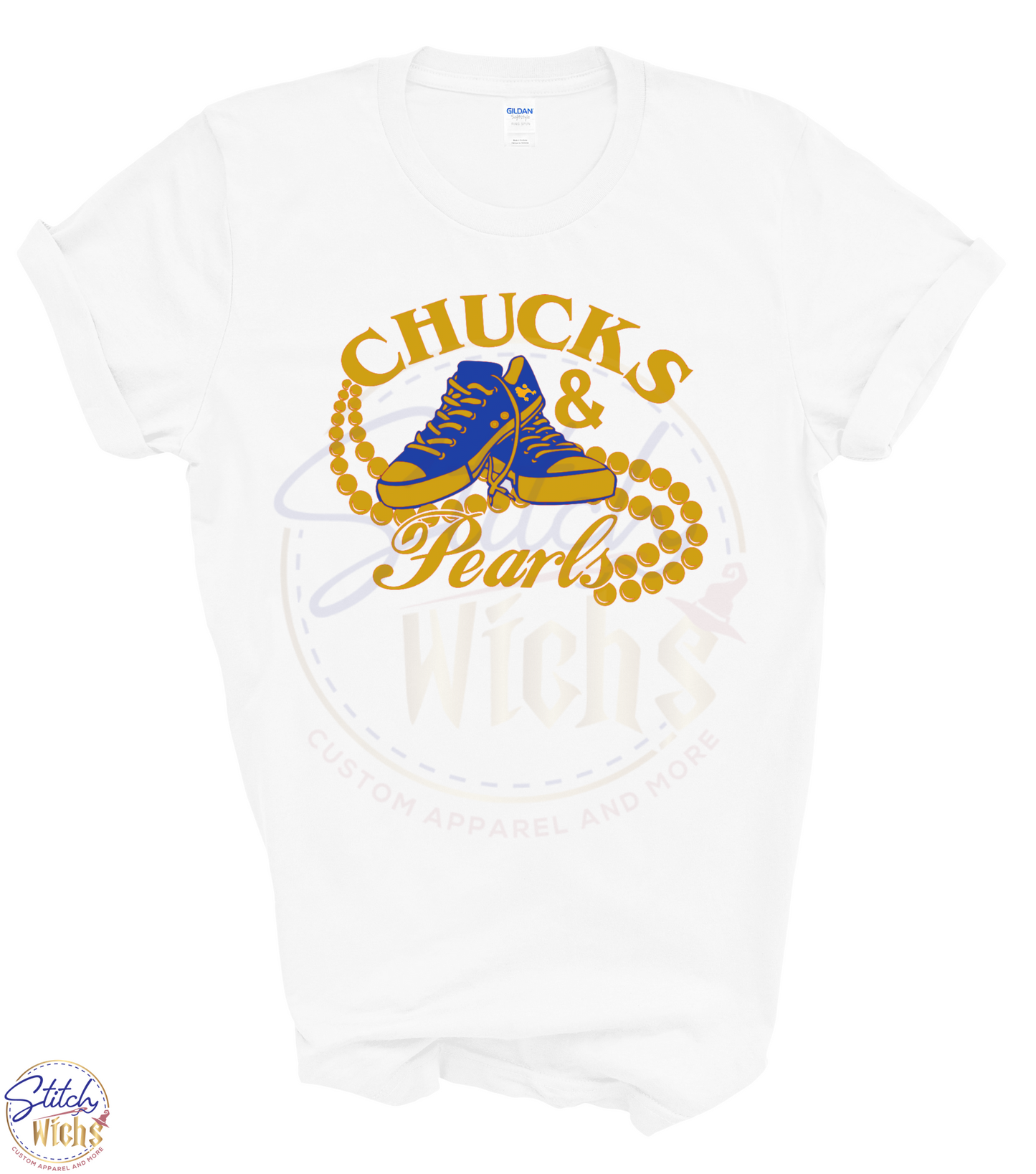 Chucks & Pearls - Royal Blue & Gold