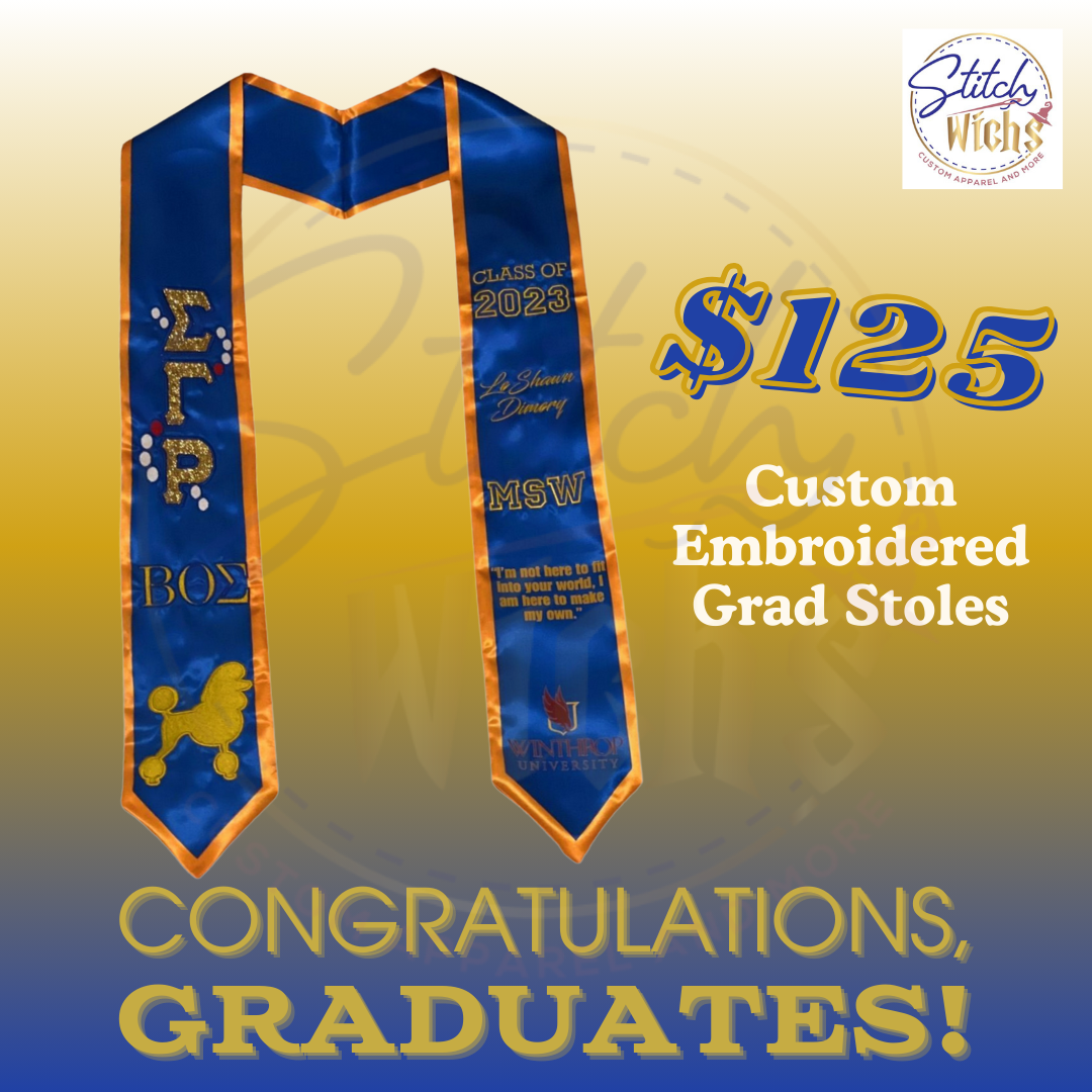 Custom Embroidered Graduation Stole